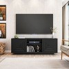 NicBex TV Stands for 70 inch TV,Entertainment Center with 2 Open Shelves and 2 Spacious Storage Cabinets,TV Console for Living Room,Bedroom,Black - 2 of 4