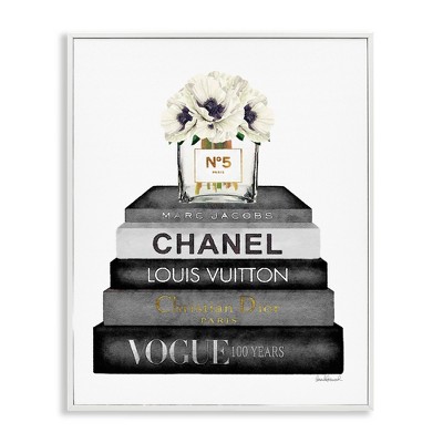 Stupell Industries Monochrome Fashion Designer Bookstack, 11" x 14"