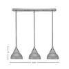 Toltec Lighting Any 3 - Light Chandelier in  Brushed Nickel with 7" Brushed Nickel Double Bubble Metal Shade Shade - 2 of 2