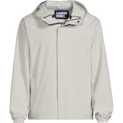 Large Gray Waterproof Polyester Hooded Rain Jacket