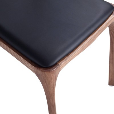 Moderno Walnut and Black Stackable Dining Chairs Set