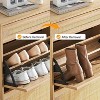 Acekool Rattan Shoe Cabinet with 3 Flip Drawers, 1 Top Drawer & 4 Adjustable Shelves, Compact Entryway Organizer with Metal Legs and Anti-Tip Device - 4 of 4