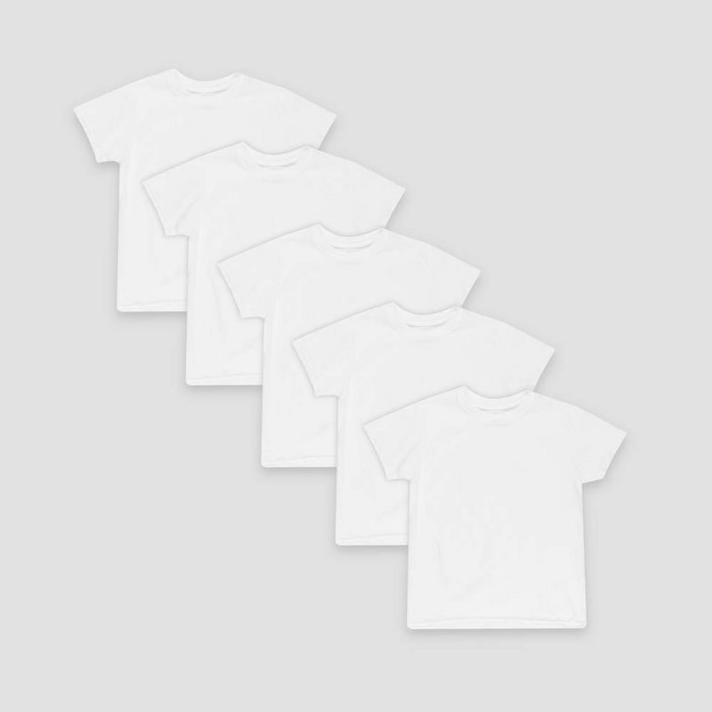 Hanes Toddler Boys' 5pk Crew T-Shirt - White, 1 of 5