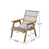 Christopher Knight Home Avani Outdoor wood and Wicker Club Chair - 3 of 4