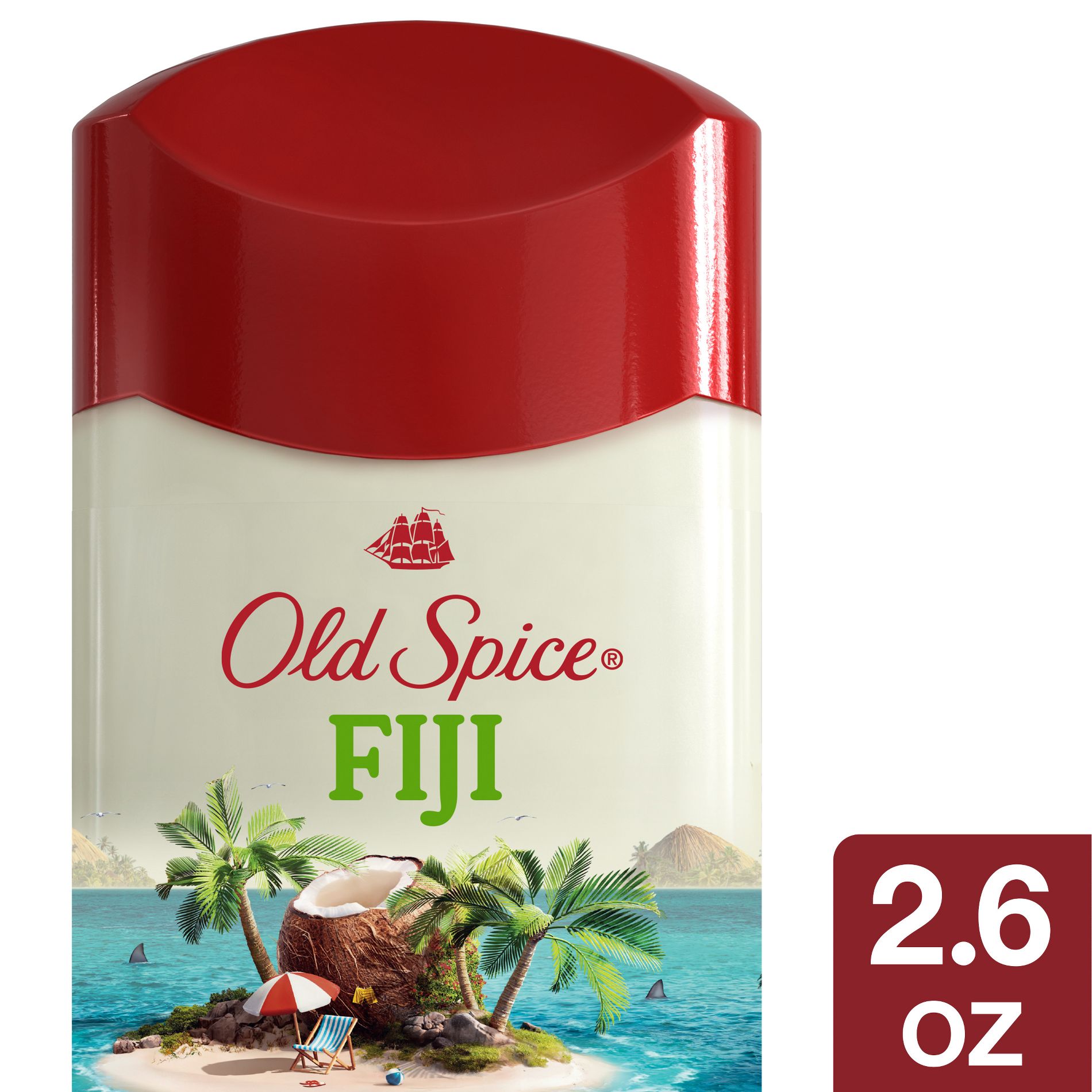 Old Spice Men's Fiji with Palm Tree Antiperspirant & Deodorant - 2.6oz: Paraben-Free, Invisible Solid, Under Arm
