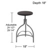 Elm Lane Talor Silver Metal Swivel Bar Stool 29 1/4" High Industrial Adjustable Black Wood Seat with Footrest for Kitchen Counter Height Island Home - 4 of 4