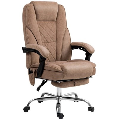 TopComfy Accent Chairs Heated Reclining Massage Office Chair with Adjustable Height and Footrest Comfort Chair for Office, Brown, 26.5"*28.3"*46.8"