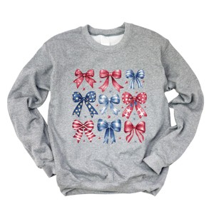 Simply Sage Market Coquette Bow Chart Stars And Stripes Sweatshirt - 1 of 4