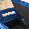 Vynxaria 67.91"Wide Velvet Storage Soft Bench with Armrests  for Living Room, Entryway and Bedroom.  Navy - 3 of 4