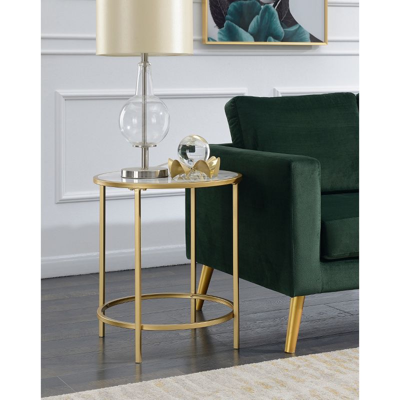 Gold Coast Deluxe Mirrored Round End Table - Johar Furniture , 6 of 9