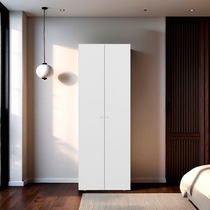 ORRD Armoire 66.9" H, 2 Doors, 2 Shelves, White - Bedroom - 1 of 4