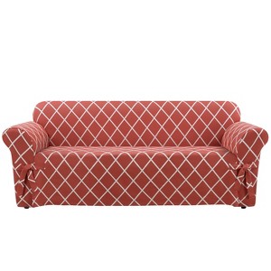 Lattice Sofa Slipcover Coral - Sure Fit, Pink