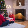 Tangkula 32" Electric Fireplace Mantel TV Stand Space Heater 1400W w/ Remote Control Brown - 3 of 4