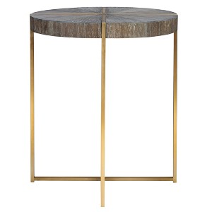 Uttermost Taja Round Acacia Veneered Top Table – 24" Tall Modern Accent Table - 1 of 4
