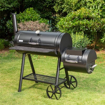 Captiva Designs 14 2-in-1 Charcoal Smoker Grill with Offset Smoke Box