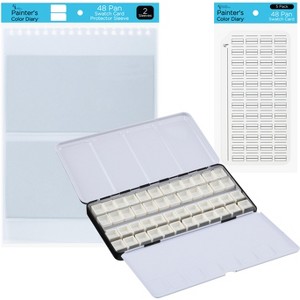 New York Central Watercolor Palette - 48 Empty Half Pan Boxes and Palette with 5 Watercolor Swatch Cards and 2 Swatch Card Sleeves - 1 of 4
