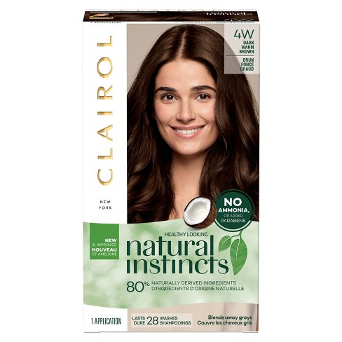 Natural Instincts Clairol Non Permanent Hair Color 4w Dark Warm Brown Roasted Chestnut 1 Kit