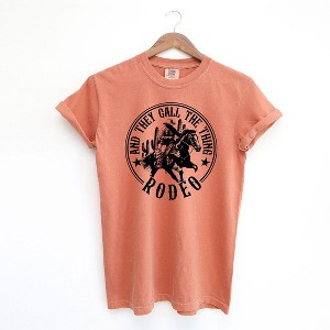 Simply Sage Market Women's Call The Thing Rodeo Circle Short Sleeve Garment Dyed Tee - 1 of 2