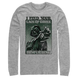 Men's Star Wars Darth Vader St. Patrick's Day Lack of Green Long Sleeve Shirt - 1 of 4