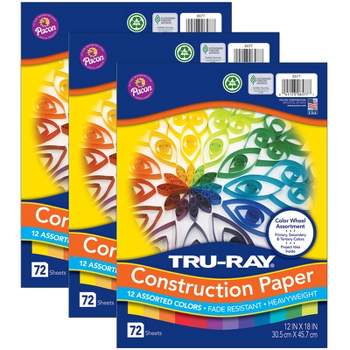 Tru-Ray Construction Paper, 12 x 18 Assorted Hot Colors