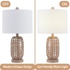 Maxax Rattan Table Lamp,Boho Woven Desk Lamp with Beige Fabric Shade for Bedroom, Living Room, Coastal & Farmhouse Decor£¬3-Way 100W E26 Base, - 4 of 4