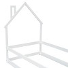 CAVINAS Twin Size Wood Floor Bed with House-shaped Headboard,Toddler Floor Bed with Fence for Kids,Girls,Boys - 4 of 4
