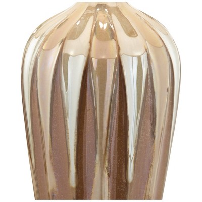 Ivory Drip Glaze Ceramic Table Lamp with Beige Drum Shade