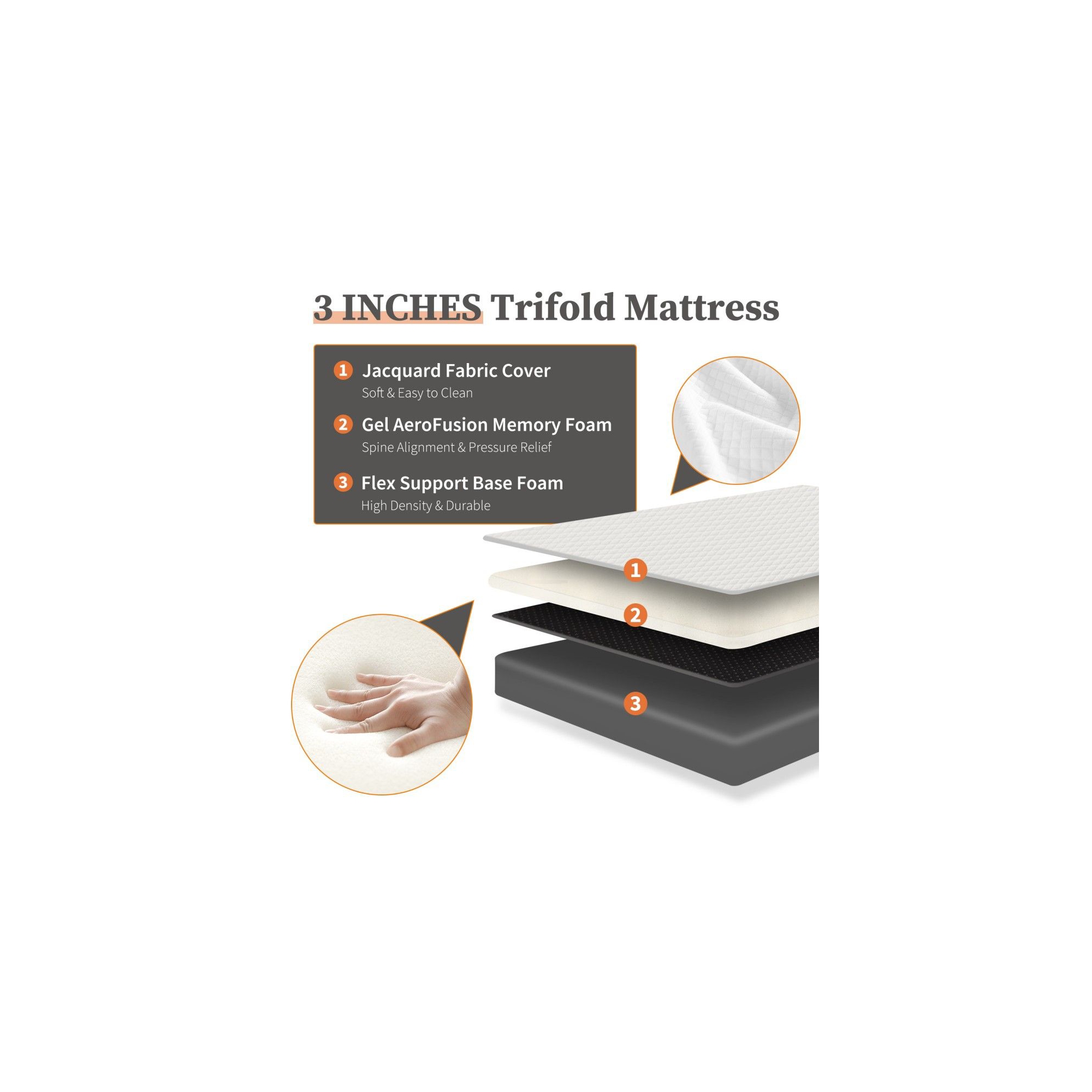 4” full size foldable mattress for camping