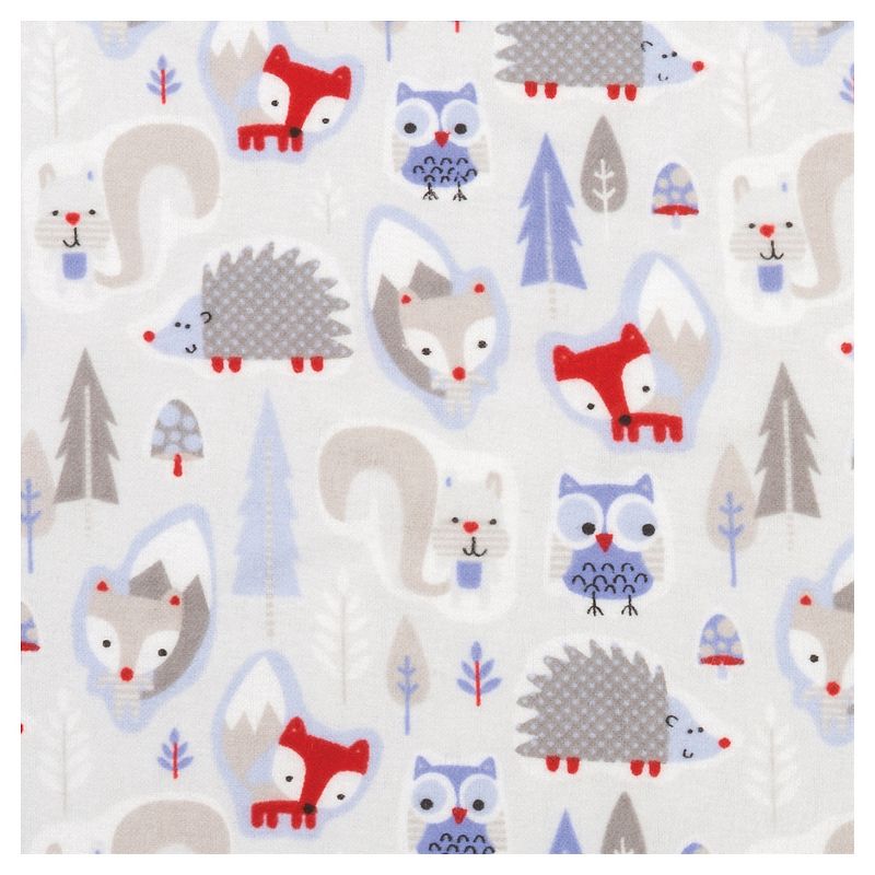 Trend Lab Deluxe Flannel Fitted Crib Sheet - Lilac Winter Forest, 3 of 5