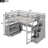 NicBex Full/Twin Size Loft Bed with Desk & Storage Staircase,Wooden Loft Bed Featuring Shelves,Drawers & Study Space,Full Loft Bed for Kids,Teens - 3 of 4