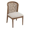 Christopher Knight Home Set of 2 Michael Rubber Wood Dining Chairs with Rattan Back Walnut - 4 of 4