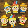 4E's Novelty 12 Pack Scarecrow Crafts for Kids - Fun Fall Crafts for Kids Bulk with Self Adhesive Scarecrow Face Stickers for Crafts - 2 of 4