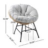 Set Of 2 Outdoor Wicker Lounge Chairs,Lounge Chair with Cushion And Iron Frame,PE Rattan Woven Patio Gathering Lounge Chair-Coolbibila - 4 of 4
