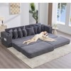 TiramisuBest Modular L Shaped Sofa Corduroy Fabric Sectional Movable Footstool Cup Holders 8 Pillows Side Pocket Bed Mode - 3 of 4