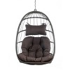 Coolbibila-Swing Chairs For Outside, Swing Chairs Wicker Rattan, Hanging Chair With Aluminum Frame And Cushion Without Stand - 2 of 4