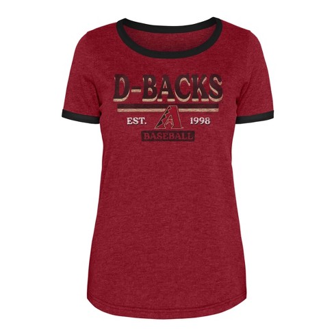 Mlb Arizona Diamondbacks Women's Heather Bi-blend Ringer T-shirt : Target