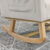Fabric High Back Rocking Armchair with Lumbar Pillow and Side Pockets - 4 of 4