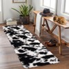 2*8 Shag Area Rug Ultra Soft Fluffy Indoor Rugs for Living Room Luxurious Thick Plush Floor Carpet Bedroom Kids’ Room Luxury Carpets Black/White - 2 of 4