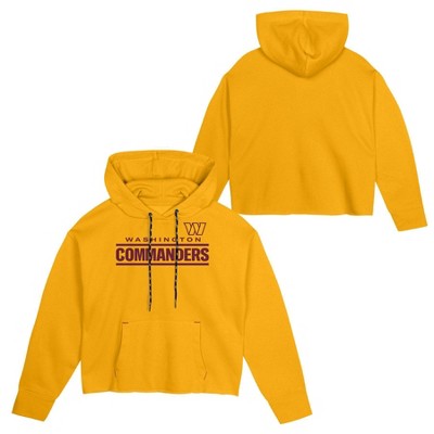 Nfl Washington Commanders Girls' Cropped Hooded Sweatshirt