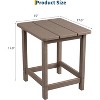 Outdoor HDPE Square Side Table - Adirondack Style Patio End Table for Pool, Beach - Weather Resistant & Easy Setup - 2 of 4