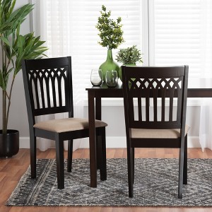 Baxton Studio Genesis Modern Fabric Wood Dining Chair Set - 1 of 4