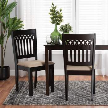 Baxton Studio Genesis Modern Fabric Wood Dining Chair Set