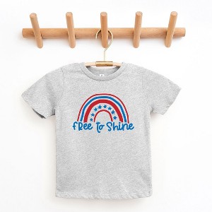 The Juniper Shop Free To Shine Rainbow Toddler Short Sleeve Tee - 1 of 2