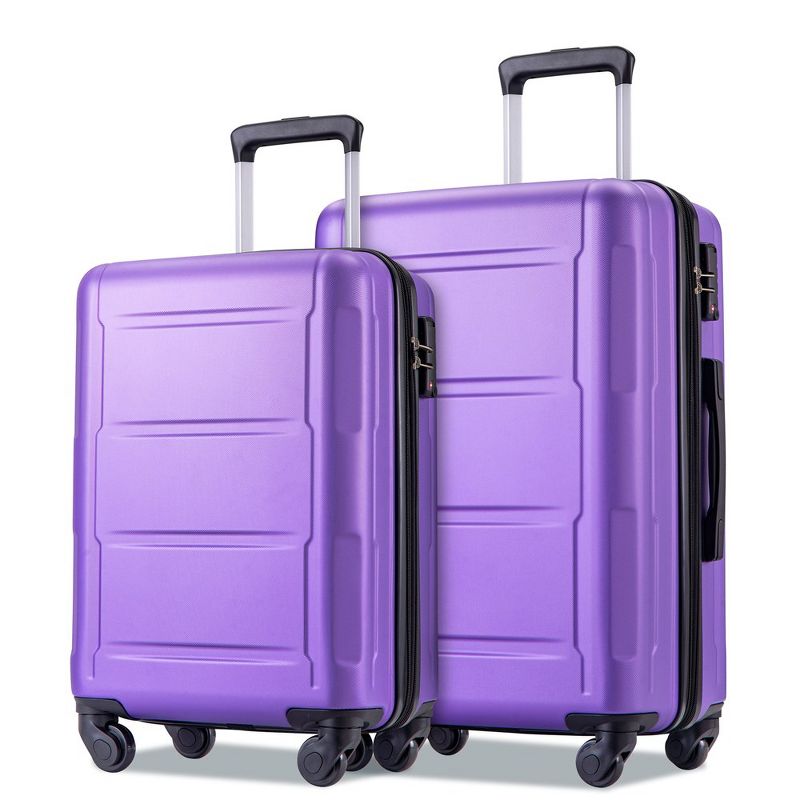 2 Piece Lightweight Suitcase Set ABS Luggage Set With TSA Lock & Expanable Spinner Wheels 20inch+24inch Set, 1 of 8