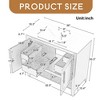 36" Bathroom Vanity with Sink,Modern Single Vanity with Drawers and Open Shelf, Solid Wood Bathroom Storage Cabinet with Ceramic Sink - Leovsnove - 3 of 4