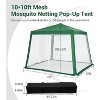 10x10ft Easy Pop-Up Canopy, Commercial Pop-Up Gazebo Tent, Waterproof Outdoor Screen Tent with Mesh Mosquito Netting Side Walls for Parties, Camping - 3 of 4