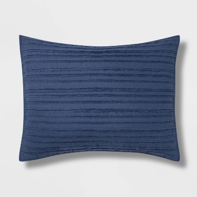 Standard Clipped Texture Quilt Sham Blue  - Threshold™