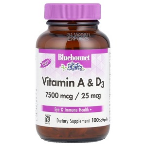 Bluebonnet Nutrition Vitamin A & D3, 100 Softgels - 1 of 4