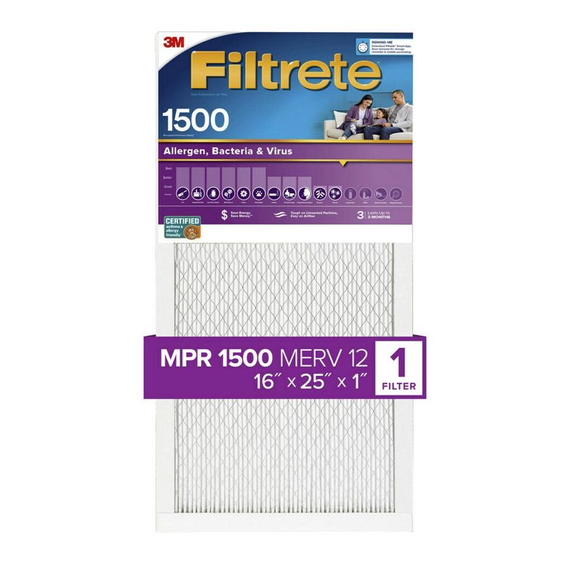 Filtrete Allergen Bacteria and Virus Air Filter 1500 MPR, 3 of 17