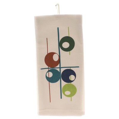 Decorative Towel 24.5" Atomic Circle Kitchen Towel Mcm Flour Sack 100% Cotton  -  Kitchen Towel